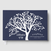 お祝い・オブ・ライフ・ホワイトパーソナライズされた・ツリー ゲストブック (正面)