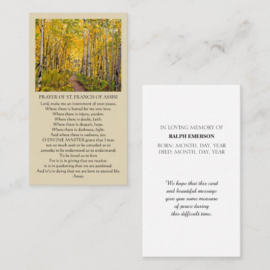 お祝い・オブ・ライフ・マウンテンハイク同情カード 名刺 (正面/裏面)