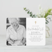 お祝い・オブ・ライフ・メモリアルのクロス写真 招待状 (スタンド正面)