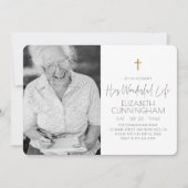 お祝い・オブ・ライフ・メモリアルのクロス写真 招待状 (正面)