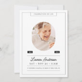 お祝い・オブ・ライフ・メモリアルモダンシンプルフォト 招待状 (正面)
