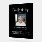 お祝い・オブ・ライフ・メモリアル写真黒カスタム アクリルサイン (傾斜)