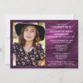 お祝い・オブ・ライフ・メモリアル紫大理石葬式 招待状 (正面)