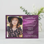 お祝い・オブ・ライフ・メモリアル紫大理石葬式 招待状 (スタンド正面)