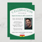 お祝い・オブ・ライフ・メモリアル葬儀ガーナ写真 招待状 (正面/裏面)