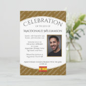 お祝い・オブ・ライフ・メモリアル葬儀スペインの写真 招待状 (スタンド正面)