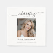 お祝い・オブ・ライフ・メモリアル葬儀写真 スタンダードカクテルナプキン (正面)