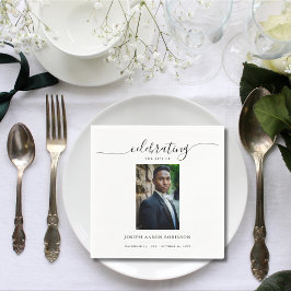 お祝い・オブ・ライフ・メモリアル葬儀写真 スタンダードカクテルナプキン