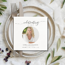 お祝い・オブ・ライフ・メモリアル葬儀写真 スタンダードカクテルナプキン