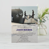 お祝い・オブ・ライフ・メモリアル葬儀写真、パイロット、 招待状 (スタンド正面)