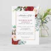 お祝い・オブ・ライフ・メモリアル赤白フローラ 招待状 (スタンド正面)