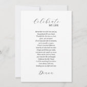 お祝い・オブ・ライフ・メモリアル金ゴールド写真・詩 招待状 (裏面)