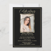 お祝い・オブ・ライフ・メモリアル黒人写真・詩 招待状 (正面)