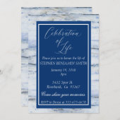 お祝い・オブ・ライフ・メモリアル・サービス・ブルー・マーブル 招待状 (正面/裏面)