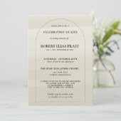 お祝い・オブ・ライフ・メモリアル・ミニマリスト・ボホ 招待状 (スタンド正面)