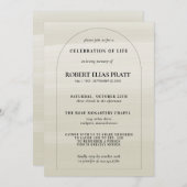 お祝い・オブ・ライフ・メモリアル・ミニマリスト・ボホ 招待状 (正面/裏面)