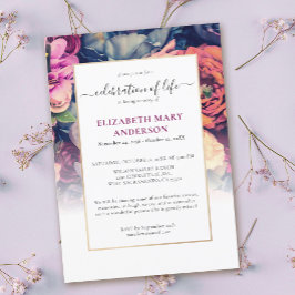 お祝い・オブ・ライフ・メモリアル・ムーディーズフローラ 招待状