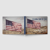 お祝い・オブ・ライフ・メモ素朴リアル・アメリカ国旗 ゲストブック (全面)