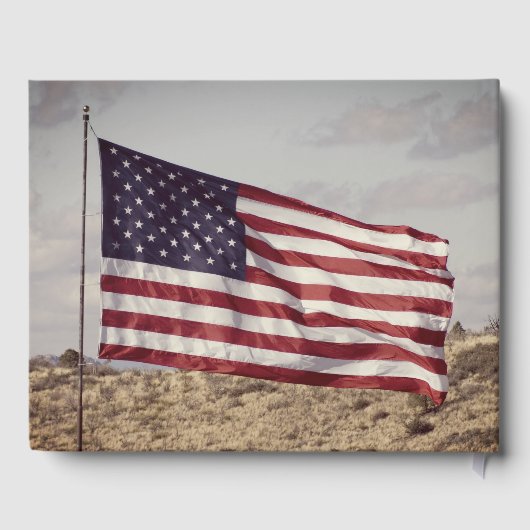 お祝い・オブ・ライフ・メモ素朴リアル・アメリカ国旗 ゲストブック (裏面)