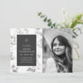 お祝い・オブ・ライフ・モダンマーブルエレガントフォト 招待状 (スタンド正面)