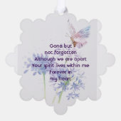お祝い・オブ・ライフ・リメンブランス・バタフライ オーナメントカード (裏面)