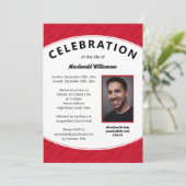 お祝い・オブ・ライフ・レッド・フォト・メモリアル 招待状 (スタンド正面)