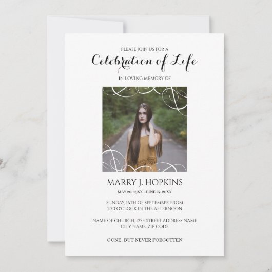 お祝い·オブ·ライフ·招待状と写真 招待状 (正面)