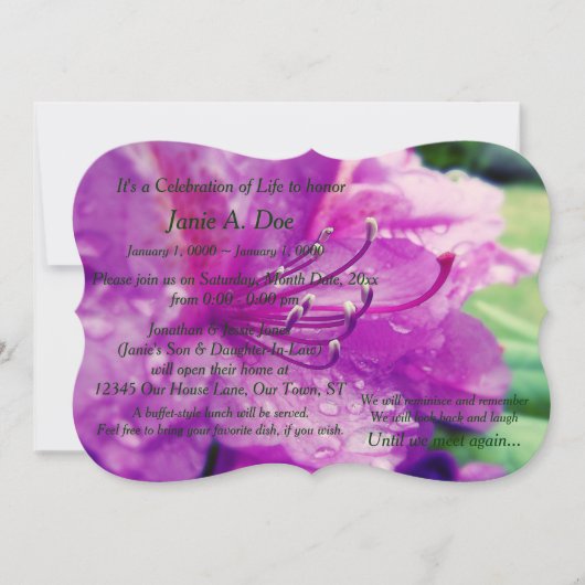 お祝い·オブ·ライフ 招待状 (正面)