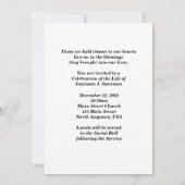 お祝い・オブ・ライフ・招待状、オールド・チャーチ、セピア 招待状 (裏面)