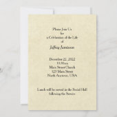 お祝い・オブ・ライフ・招待状、ヴィンテージ・バイブル 招待状 (裏面)