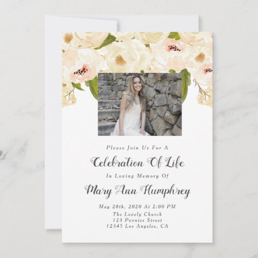 お祝い・オブ・ライフ・招待状、葬儀 招待状 (正面)