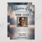 お祝い・オブ・ライフ – 穏やかな海 招待状 (正面/裏面)