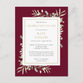 お祝い・オブ・ライフ・葬儀葉招待状 案内ポストカード (正面)