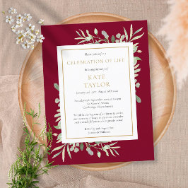 お祝い・オブ・ライフ・葬儀葉招待状 案内ポストカード