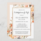 お祝い・オブ・ライフ・葬送テラコッタ・フローラ 招待状 (正面/裏面)