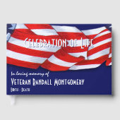 お祝い・オブ・ライフ・赤白青・バンティング ゲストブック (正面)