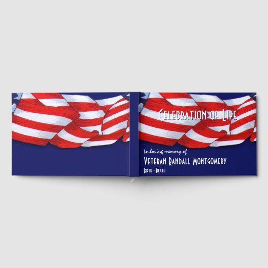 お祝い・オブ・ライフ・赤白青・バンティング ゲストブック (全面)