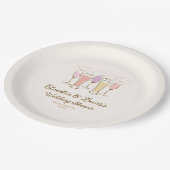 お祝い カップル 男女混合 ウェディング シャワー ペーパープレート (アングル)