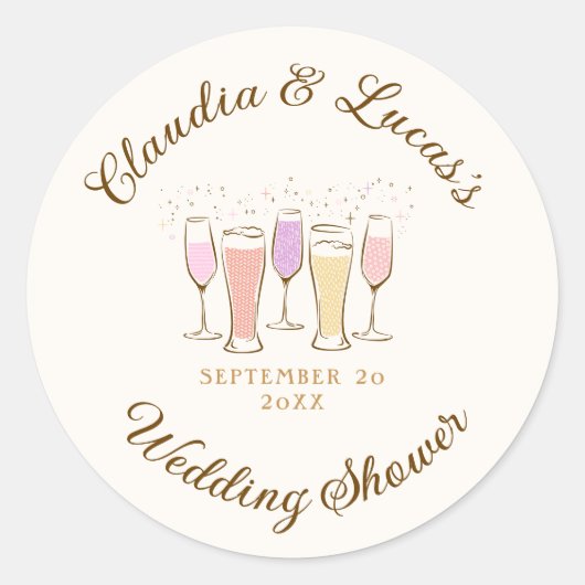 お祝い カップル 男女混合 ウェディング シャワー ラウンドシール (正面)