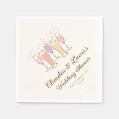お祝い カップル 男女混合 結婚前パーティー スタンダードカクテルナプキン (正面)