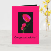 お祝い! カード~のオランダカイウのファンタジーのピンク2 カード (黄色い花)