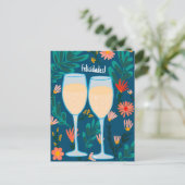 お祝い スパークリング ワイン シャンパン 花の歓声 ポストカード (スタンド正面)