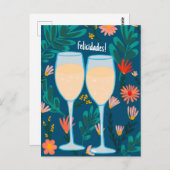 お祝い スパークリング ワイン シャンパン 花の歓声 ポストカード (正面/裏面)