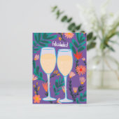 お祝い スパークリング ワイン シャンパン 花 乾杯 ポストカード (スタンド正面)