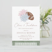 お祝い＆タッチダウン ツインベイビーシャワーパーティー 招待状 (スタンド正面)