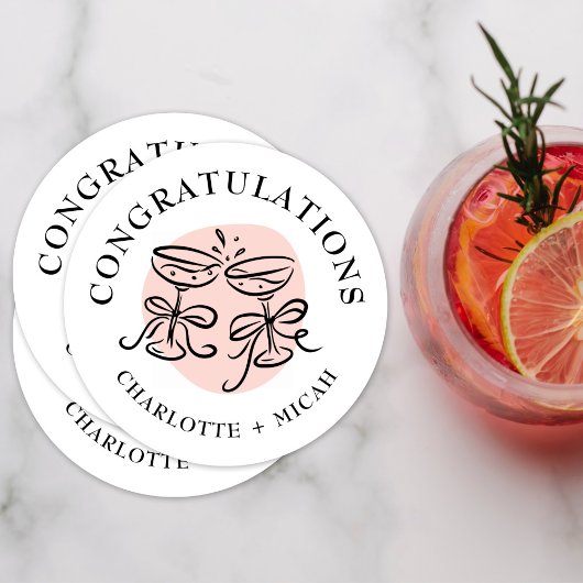 お祝い チェアーズ ドゥードル ラウンドペーパーコースター