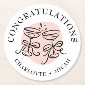お祝い チェアーズ ドゥードル ラウンドペーパーコースター (正面)