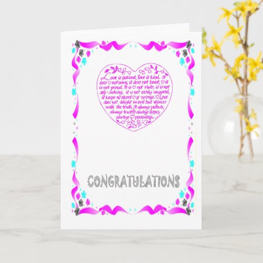 お祝い、ハート カード (黄色い花)