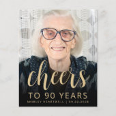 お祝い フォト 90歳 バースデー パーティー 招待状 (正面)
