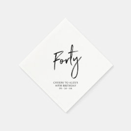 お祝い フォーティー | 現代の大人の40歳の誕生日パーティー スタンダードカクテルナプキン